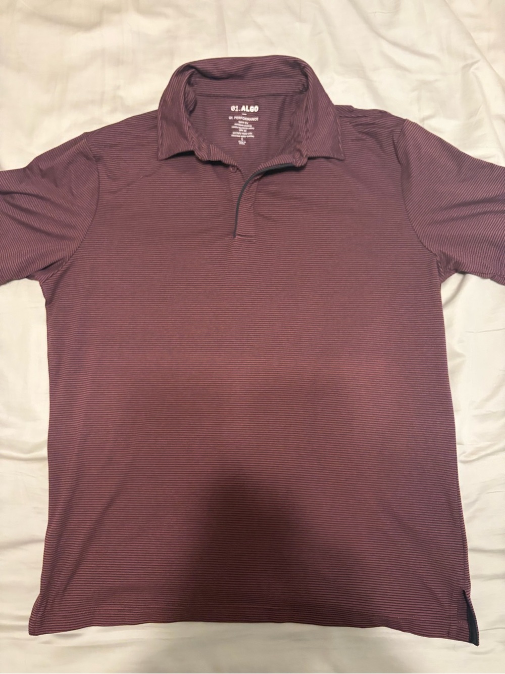 01.Algo Men’s Stripe Burgundy Maroon Polo